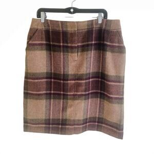 Kate Hill Wool Plaid Skirt Plus Size 16  Woolmark Whimsigoth  Preppy Academia